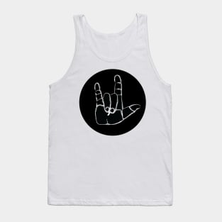 ASL ILY chalkboard circle Tank Top